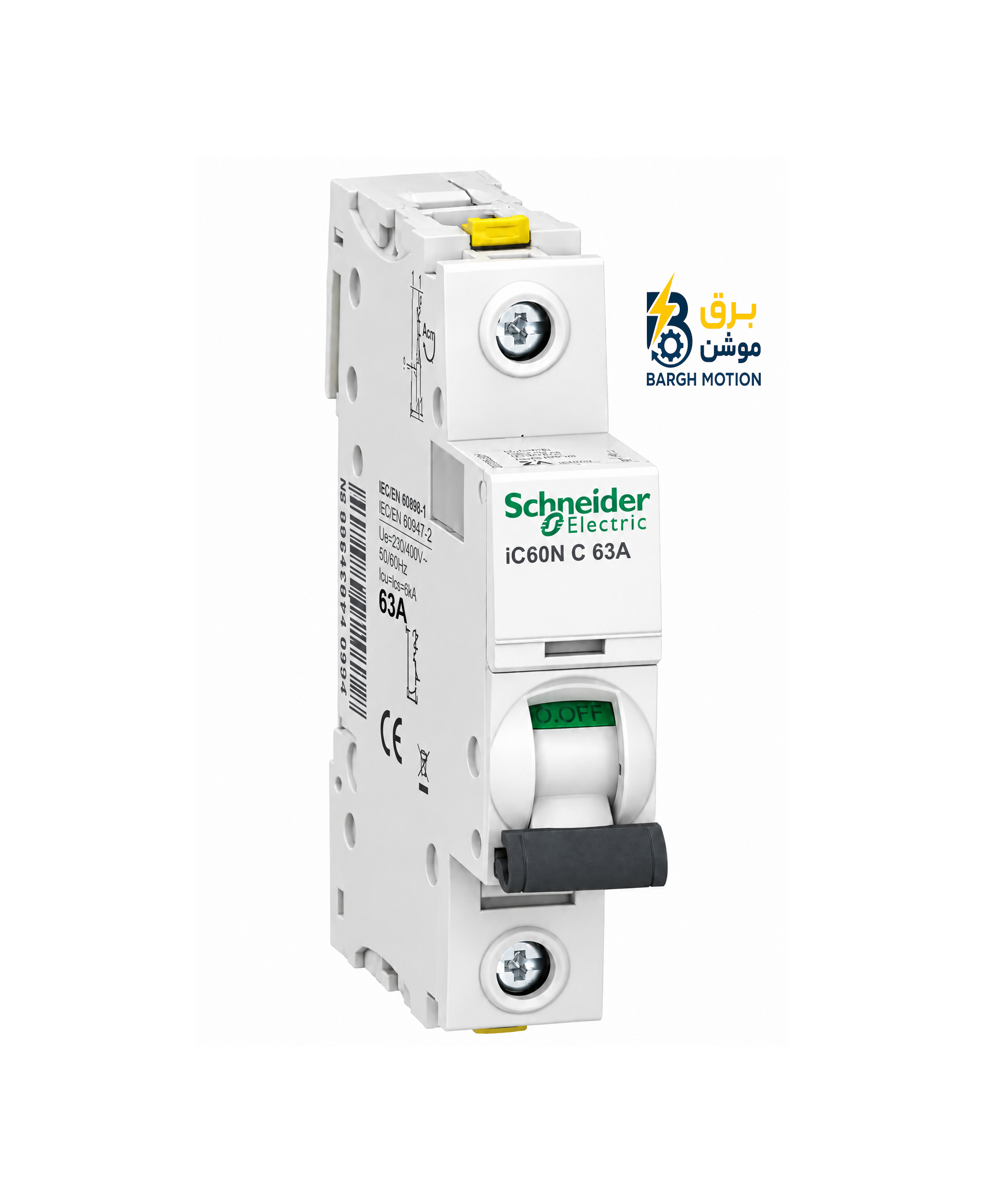 کلید مینیاتوری Schneider iC60N Curve C 63A