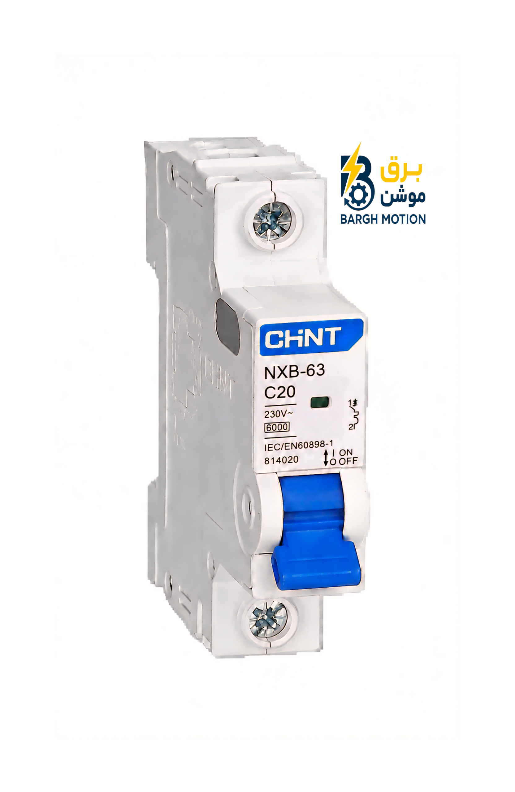تصویر کلید اتوماتیک مینیاتوری چینت 20A تک پل